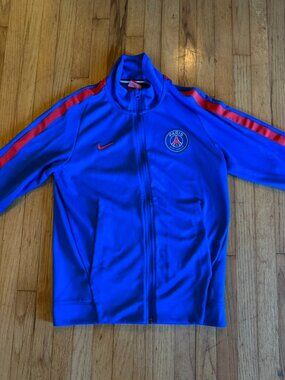 Paris Saint Germain FC Nike Track Jacket Men's Small Blue Full Zip Soccer